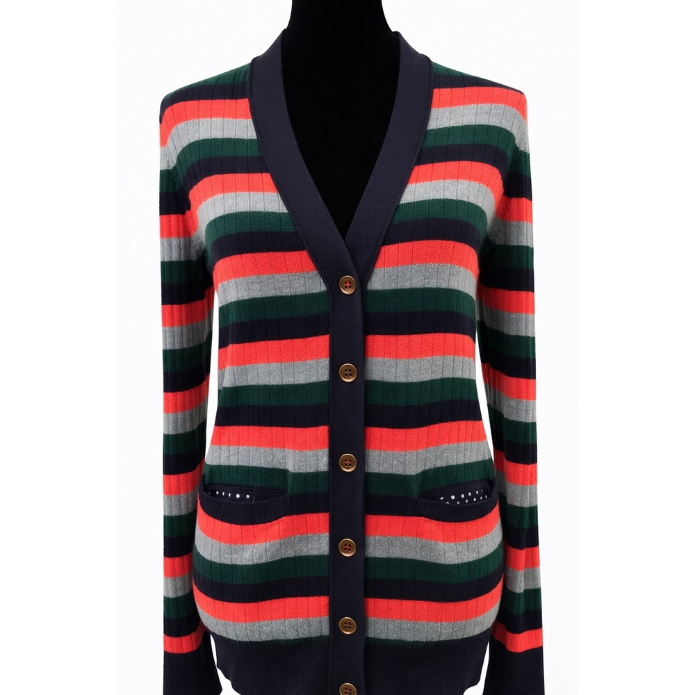 Anthropologie By Moth Womens Jamison‎ Cardigan Medium Multicolor Stripe Cotton